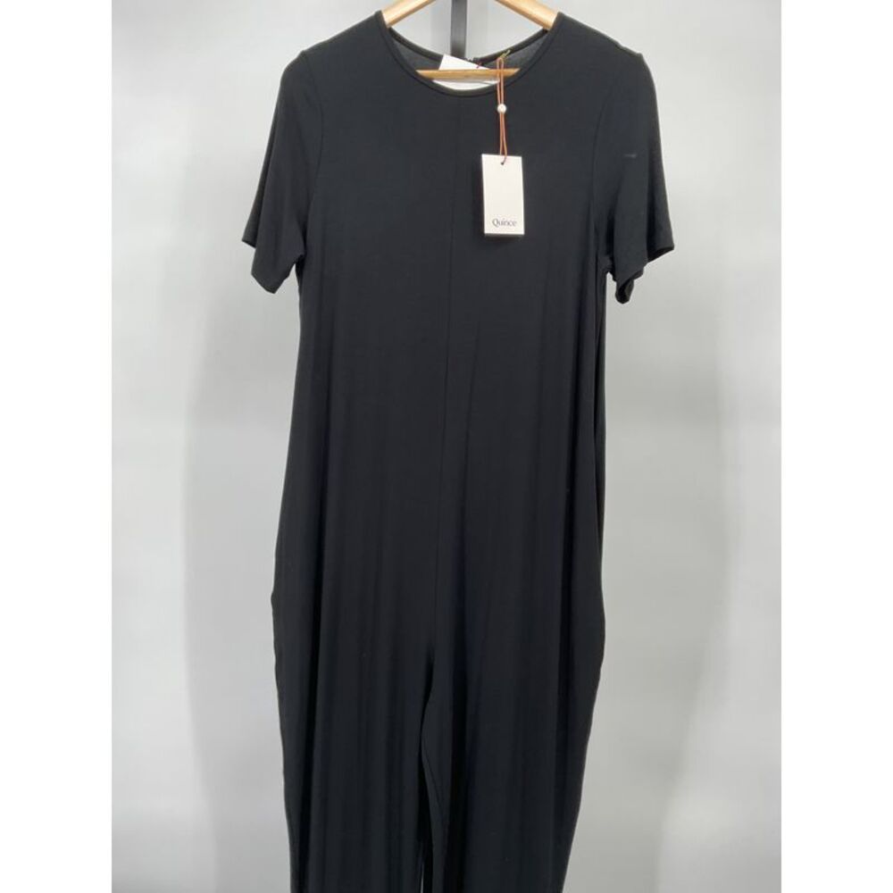 Quince Women Maternity Bamboo Jersey Maternity Everyday Jumpsuit Black S